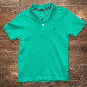 Nautica Boys' Short Sleeve Anchor Polo Kelly Green Size 5 Pique